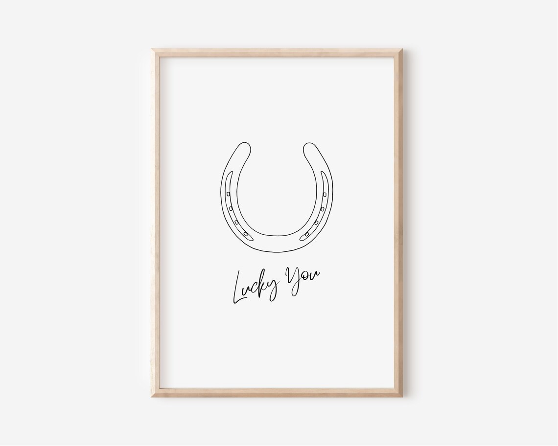 Lucky You Horseshoe Retro Western Art Print - Image 4