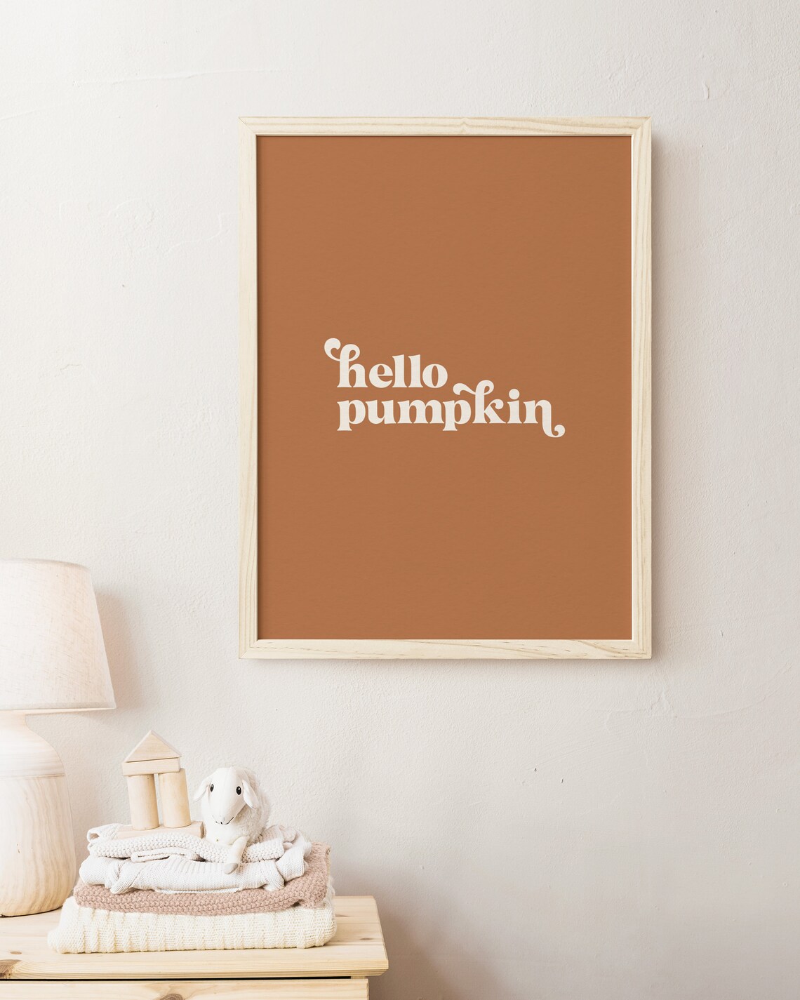 Hello Pumpkin Autumn Poster Wall Art Print