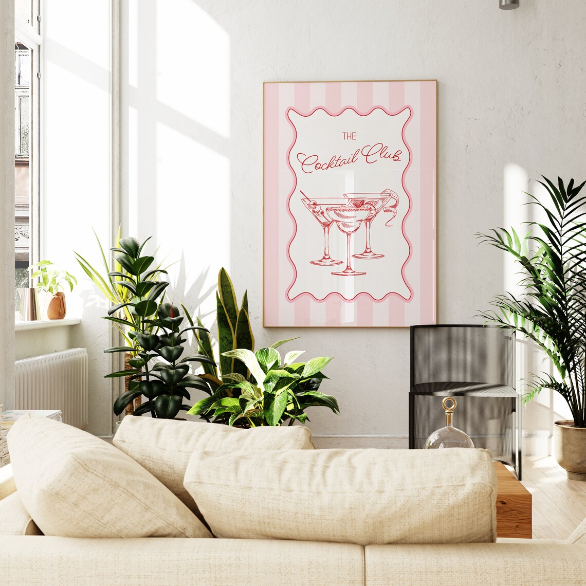 The Cocktail Club, Funky Bar Cart Art Print