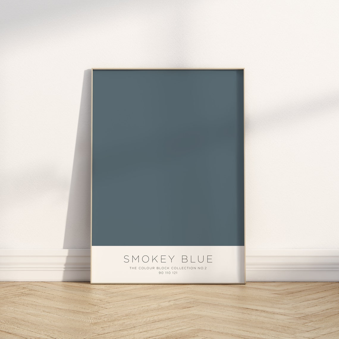 Smokey Blue Colour Block Collection No 2 Modern Minimalist Poster - Image 2