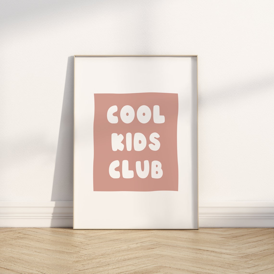 Cool Kids Club Retro Bubble Letter Pink Kids Playroom Print Trendy