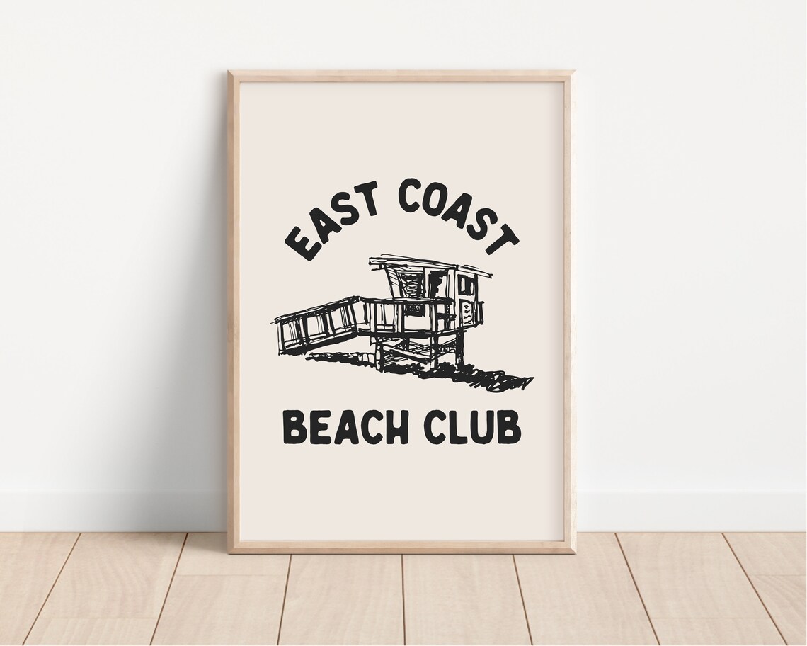 East Coast Beach Club Lifeguard Tower Vintage Coastal Decor Poster - Image 4