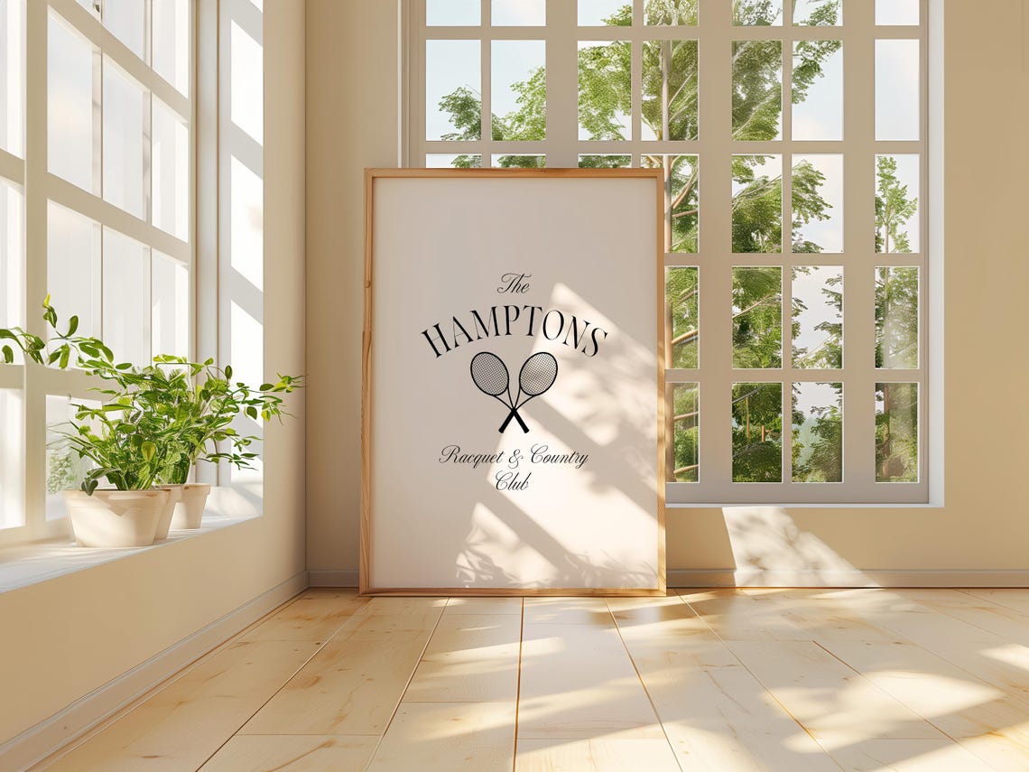 Tennis Club Print Racquet Club Poster Hamptons Prints Country Club Aesthetic Coastal Wall Art Vintage Sports Print Wall Art - Image 6
