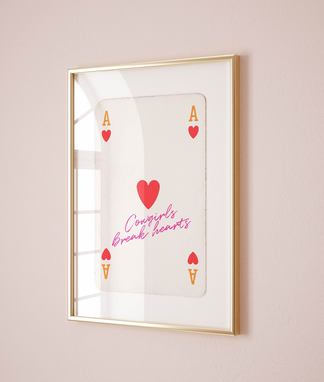 Ace of Hearts Cowgirl Poster, Western Retro Print