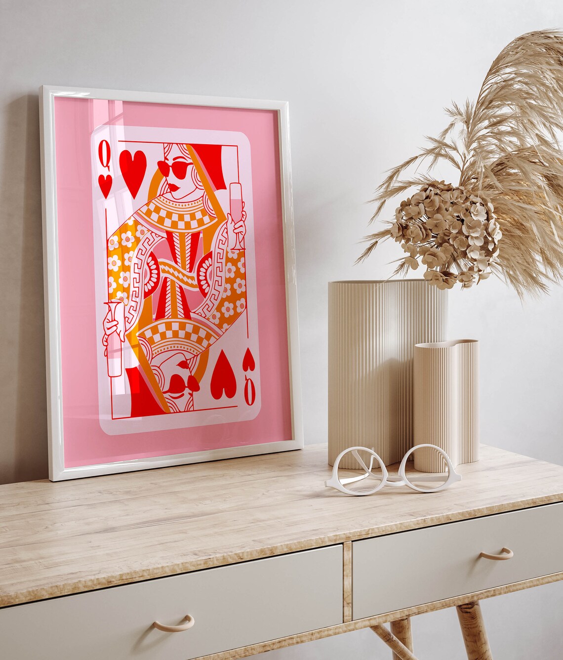 Queen Of Hearts Champagne Poster, Maximalist Decor - Image 2