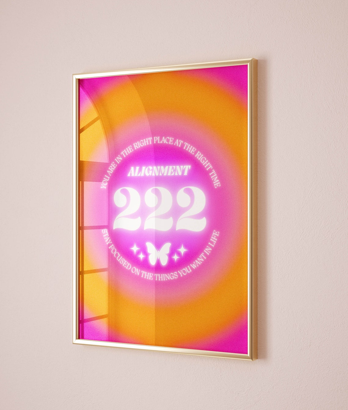 Angel Number 222 Alignment Spiritual Aura Gradient Wall Poster