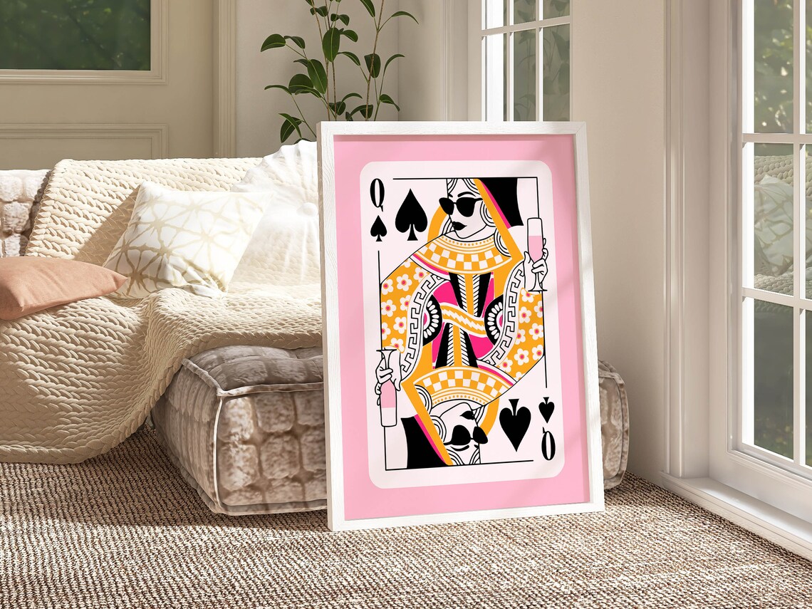 Queen Of Spades Funky Bar Cart Art Print - Image 2