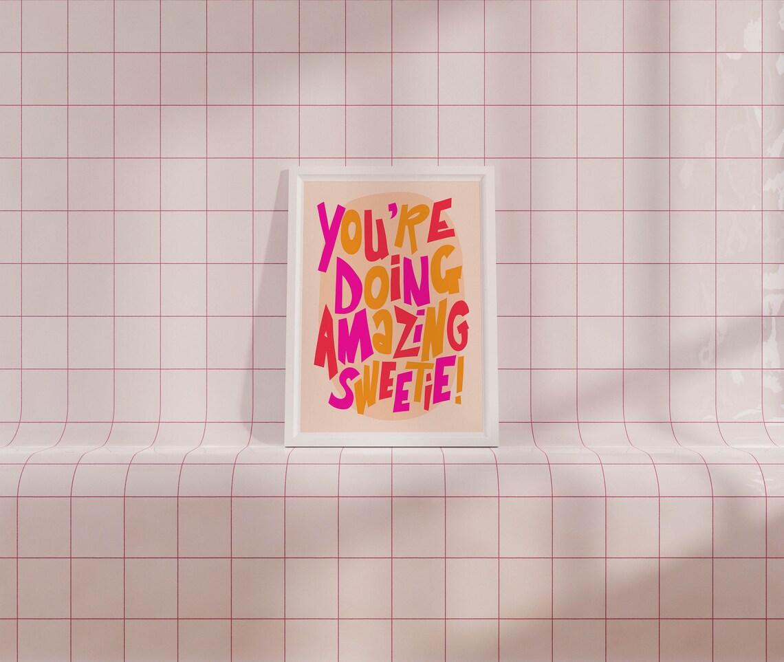 Affirmation Wall Art for Teen Girl, Retro Art Print - Image 2