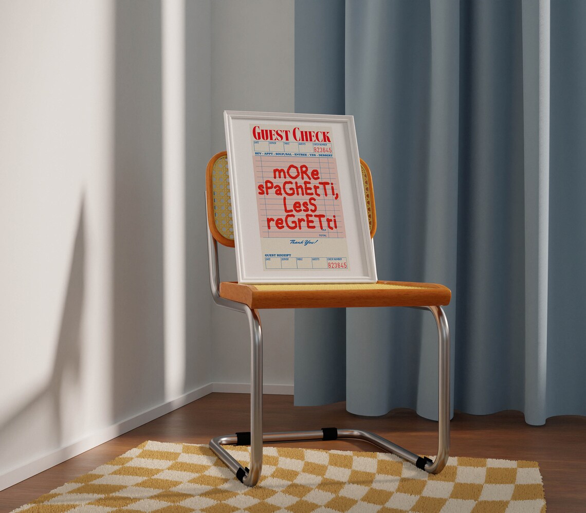 Guest Check Funny Retro Kitchen Quote Art Print - Image 2