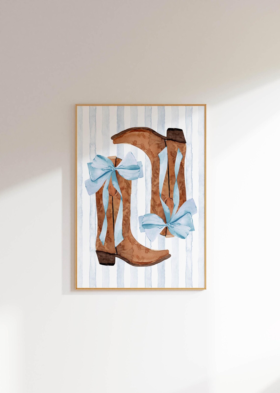 Blue Bow Wall Art Coastal Granddaughter Print Western Cowgirl Print Coastal Dorm Room Decor Coastal Cowgirl Wall Art Light Blue Bow Print - Image 2
