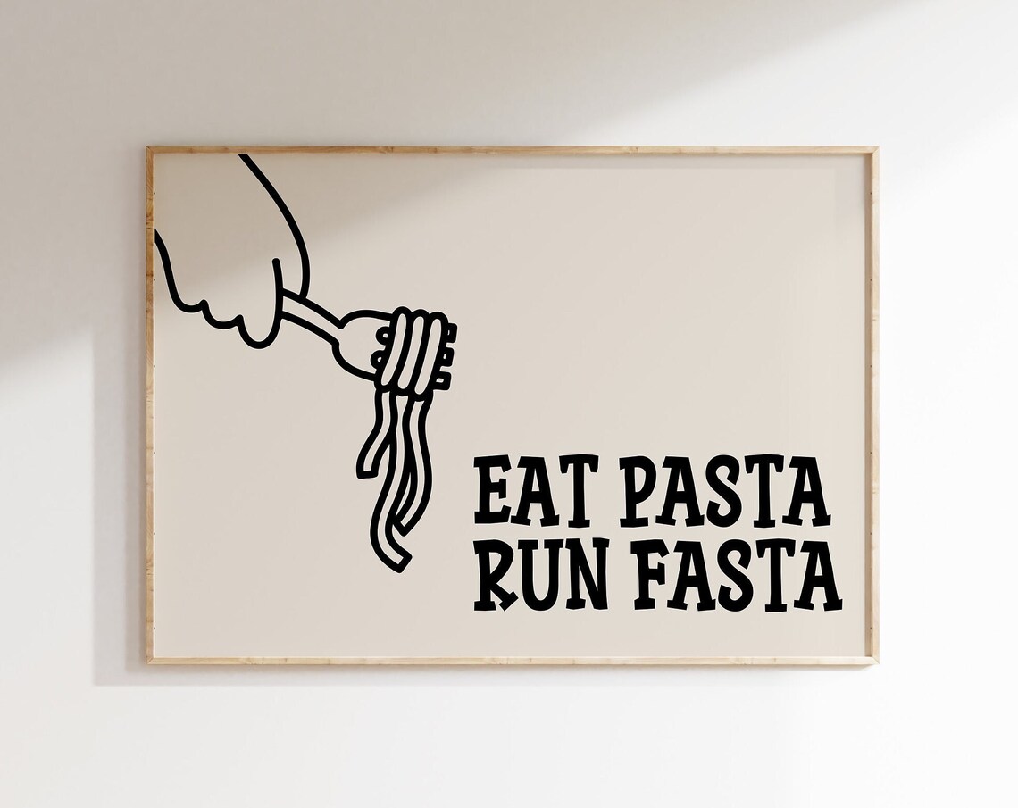 Pasta Quote Retro Kitchen Decor Art Print