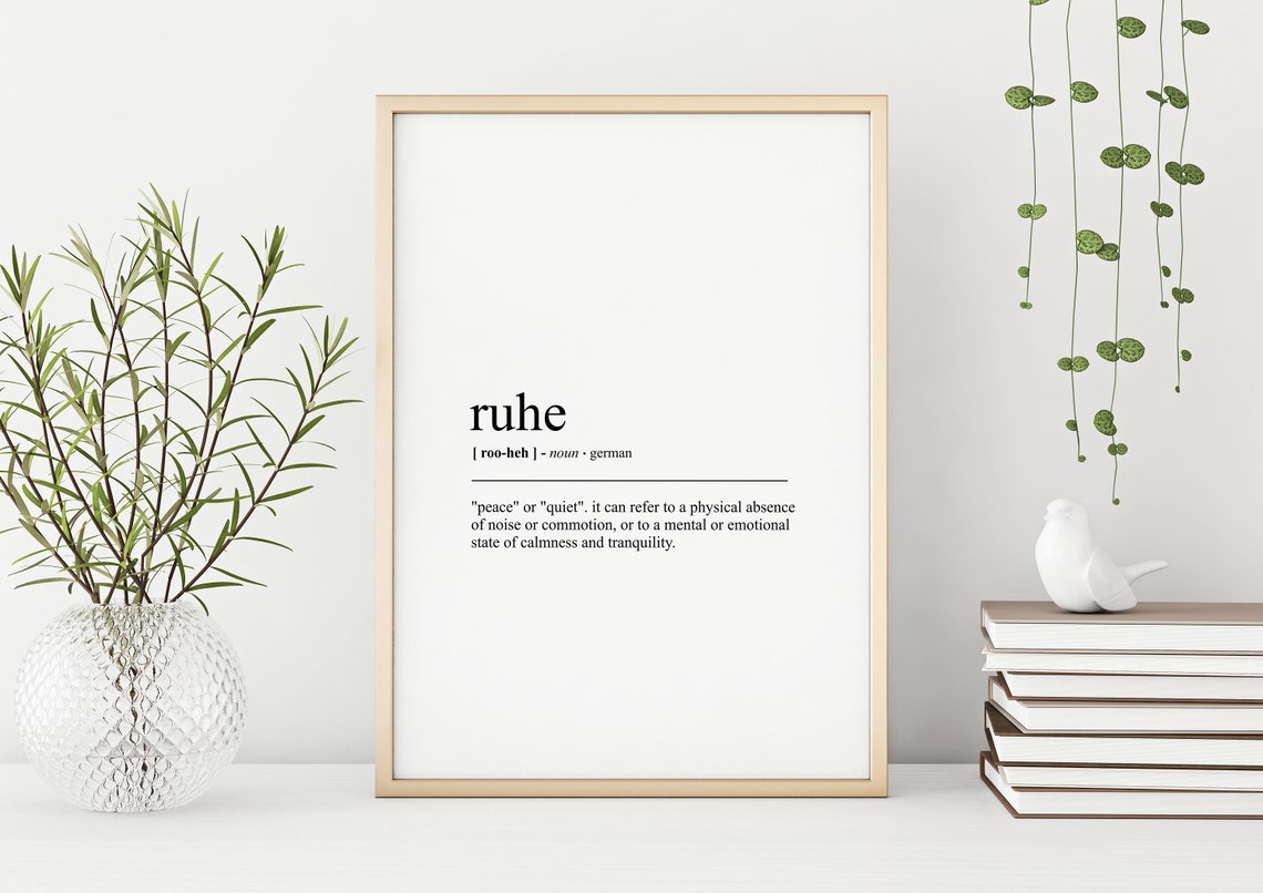 Ruhe German Typography Word Definition Minimalist Dictionary Poster - Image 3
