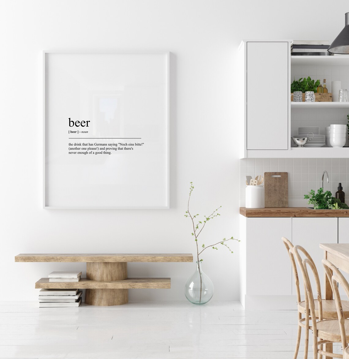 Beer Funny Food Typography Word Definition Minimalist Kitchen Poster - Image 3