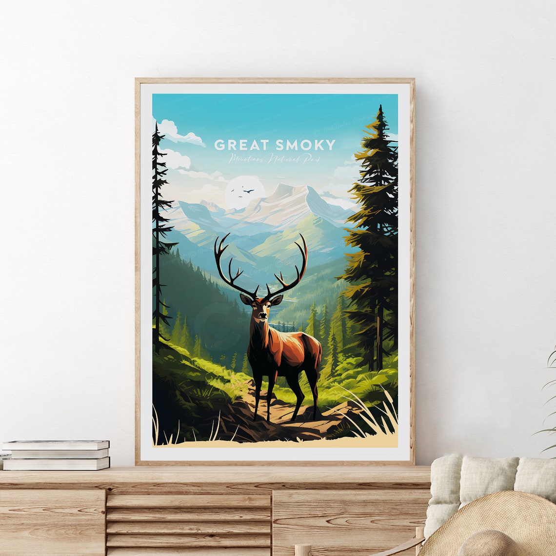 Great Smoky Mountains National Park Elk Forest Ridge Travel Poster - Image 2