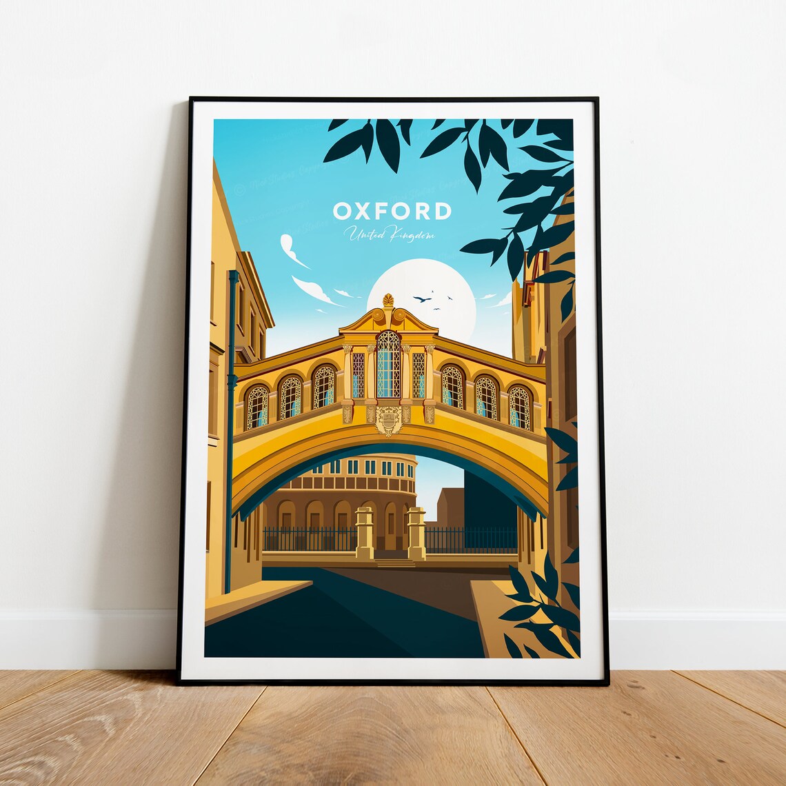 Oxford Bridge of Sighs Historic College Street Travel Poster