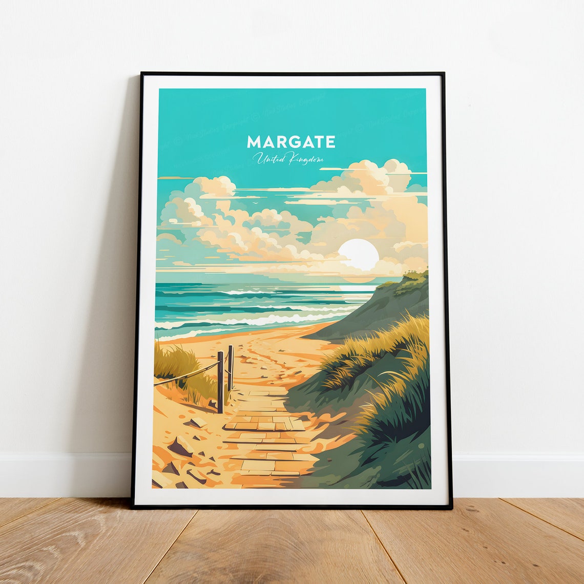 Margate United Kingdom Sandy Beach Path Sunset Dunes Travel Poster - Image 2