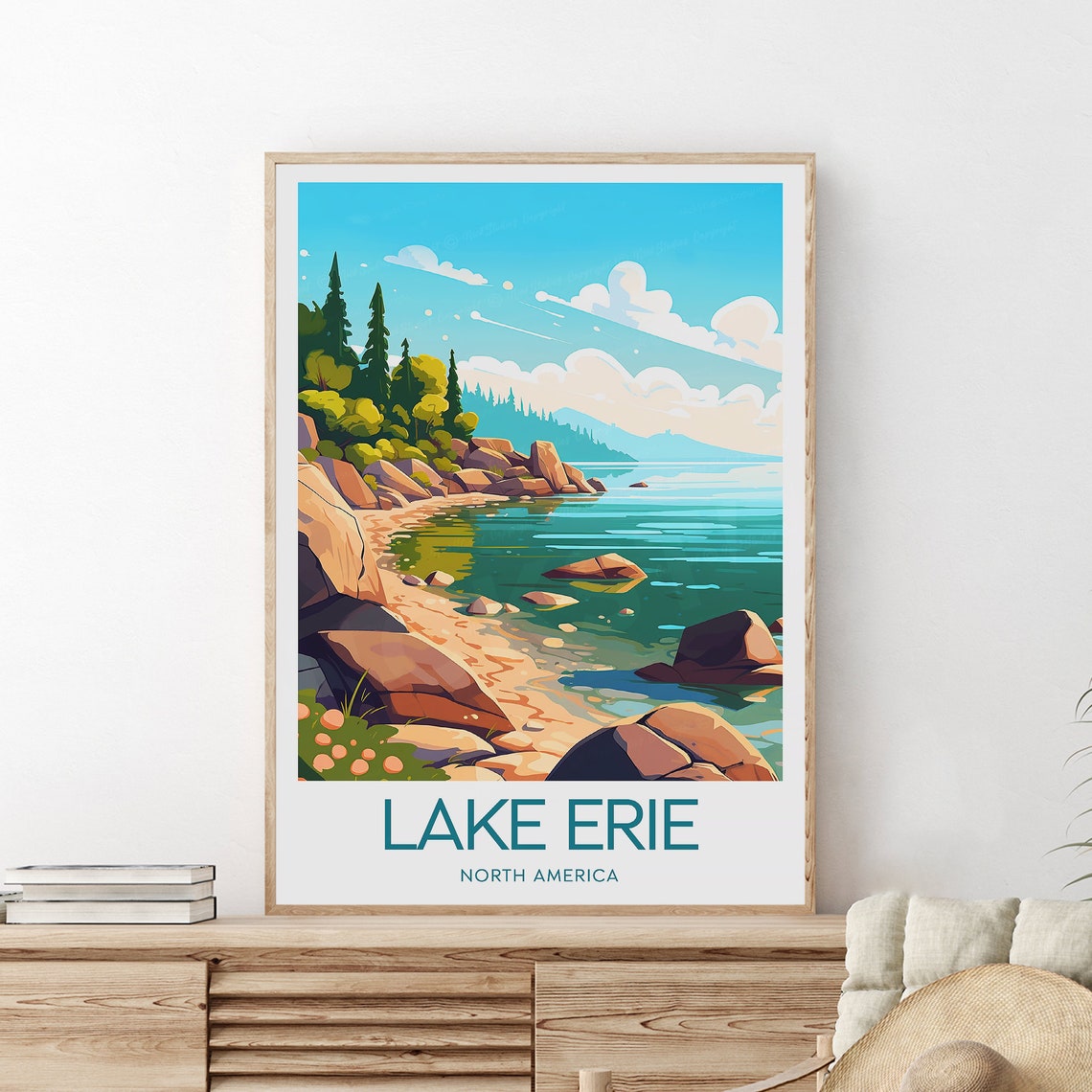 Lake Erie Travel Print North America Lake Erie Poster Lake Erie Print Wedding Gift Birthday - Image 2