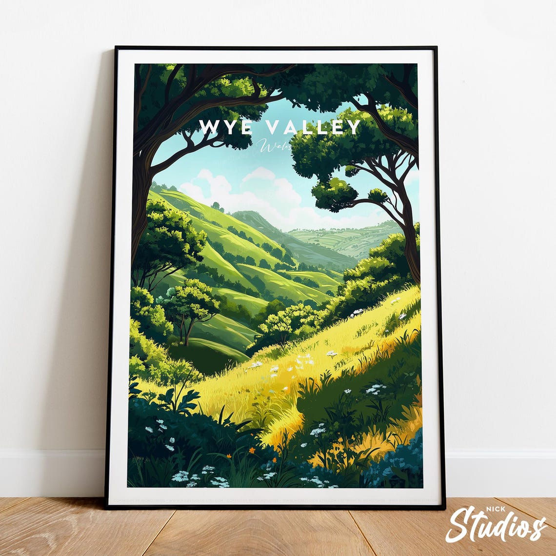 Wye Valley Wales Rolling Green Hills in Soft Light Classic Poster
