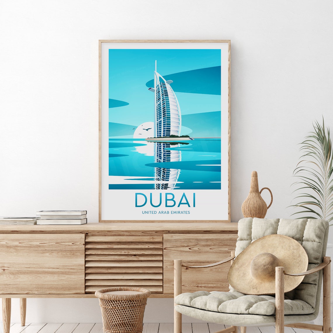 Dubai Burj Al Arab Sunrise Ocean Reflection Luxury Travel Poster - Image 2
