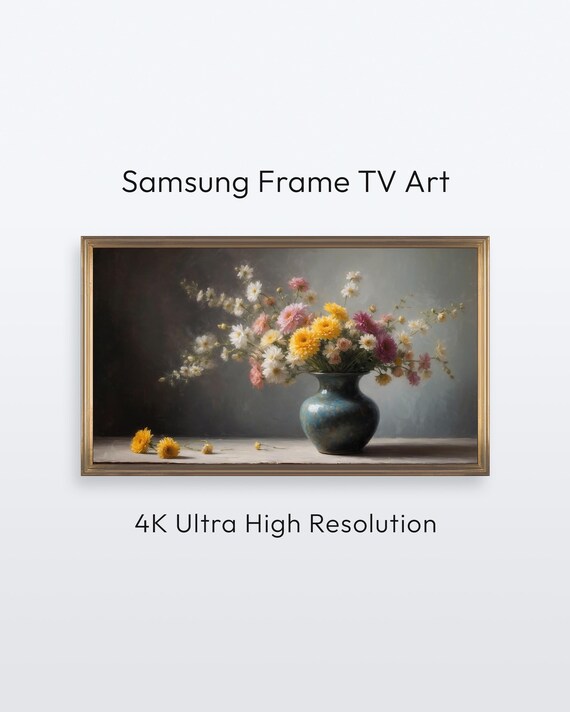 Samsung Frame Tv Art Spring Flowers Rustic Floral Decor 4k Print