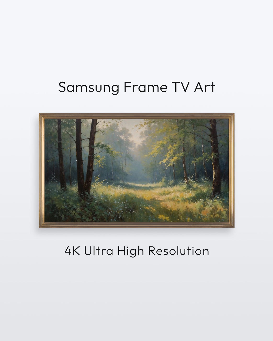 Samsung Frame Tv Art Peaceful Forest Serene Summer Landscaper 4k Print