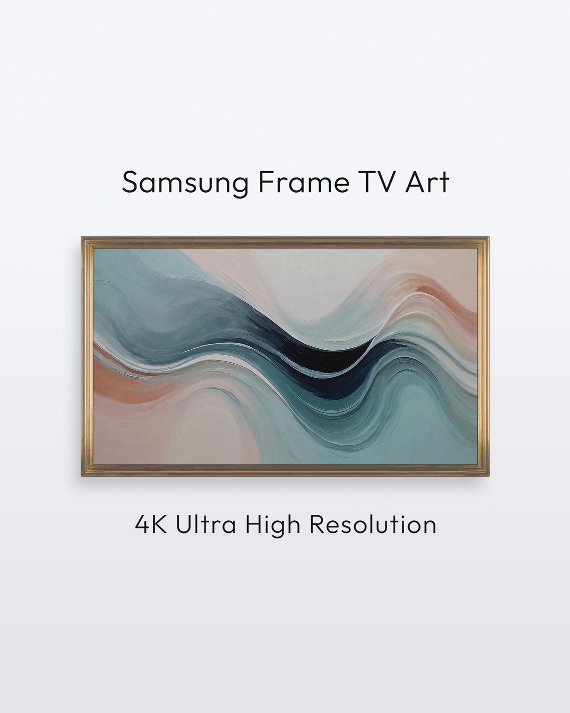 Teal Terracotta Abstract Wave Swirl Modern Fluid Minimalist Art Poster