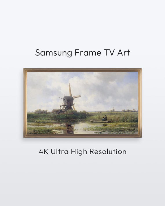 Samsung Frame Tv Art Classical Windmill Painting 4k Print