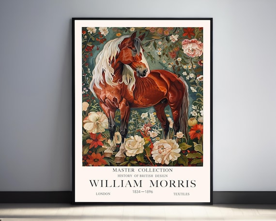 William Morris Horse Print Luxury Morris Style Wall Decor British Victorian Traditional Style Animal Print Gift For Horse Lover Cottage Core