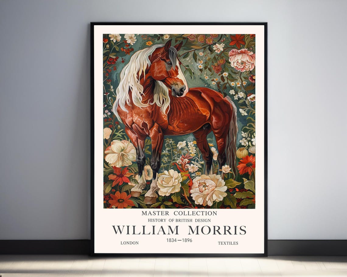 William Morris Chestnut Horse Floral British Design History Poster