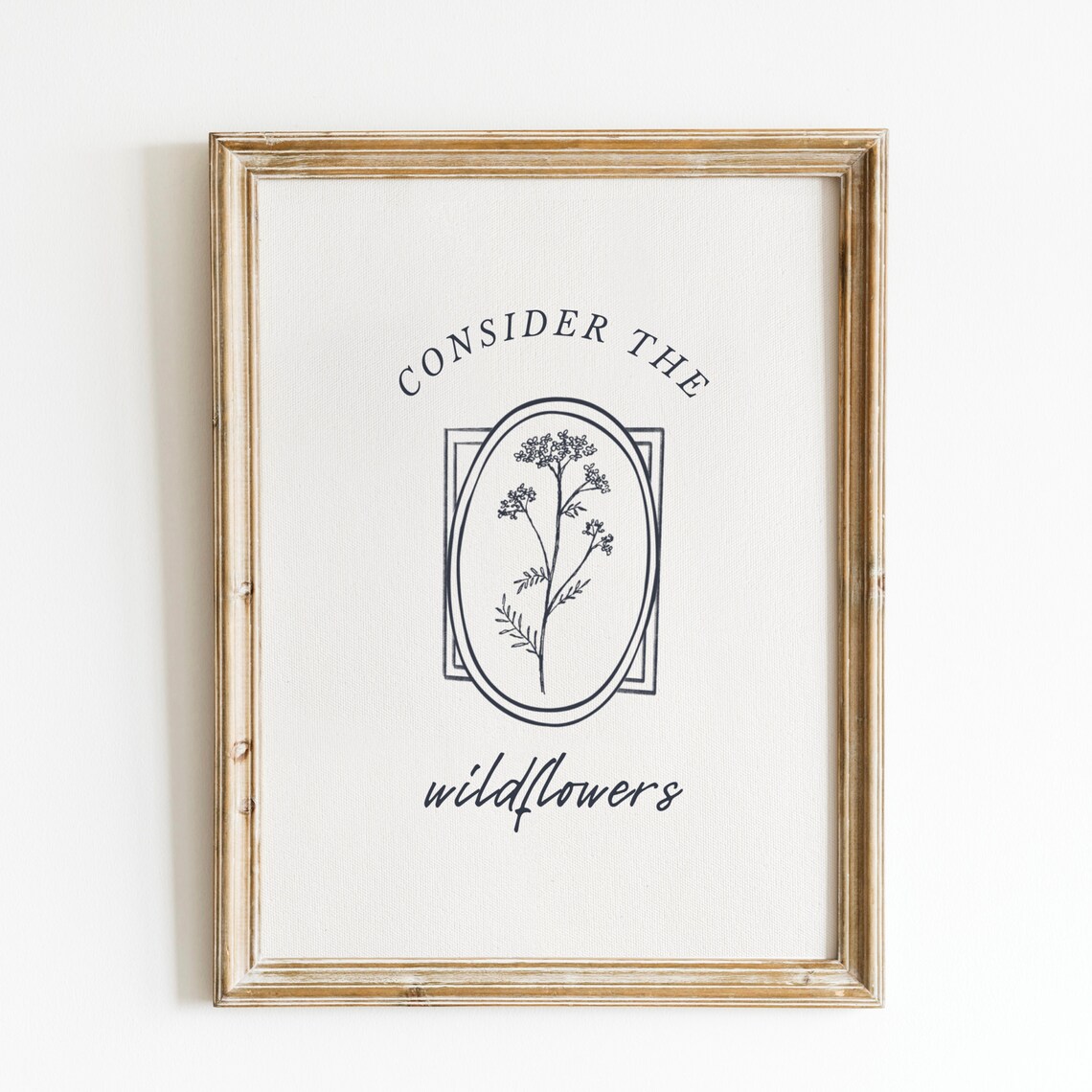 Consider The Wildflowers Scripture Botanical Quote Faith Inspired Decor Poster