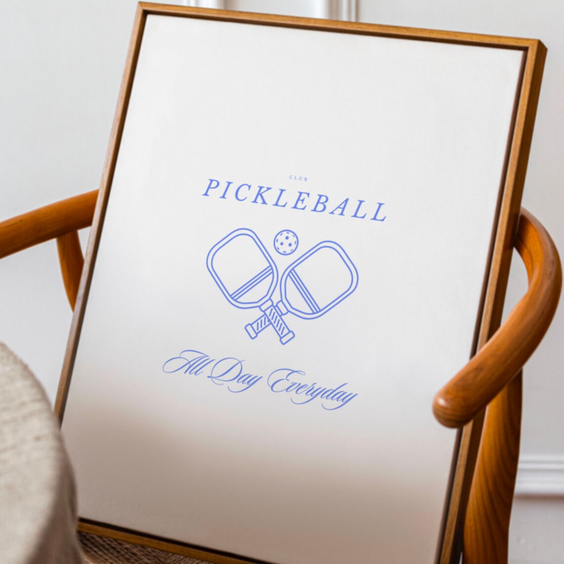 Pickleball Club All Day Everyday Minimalist Blue Sports Print - Image 2