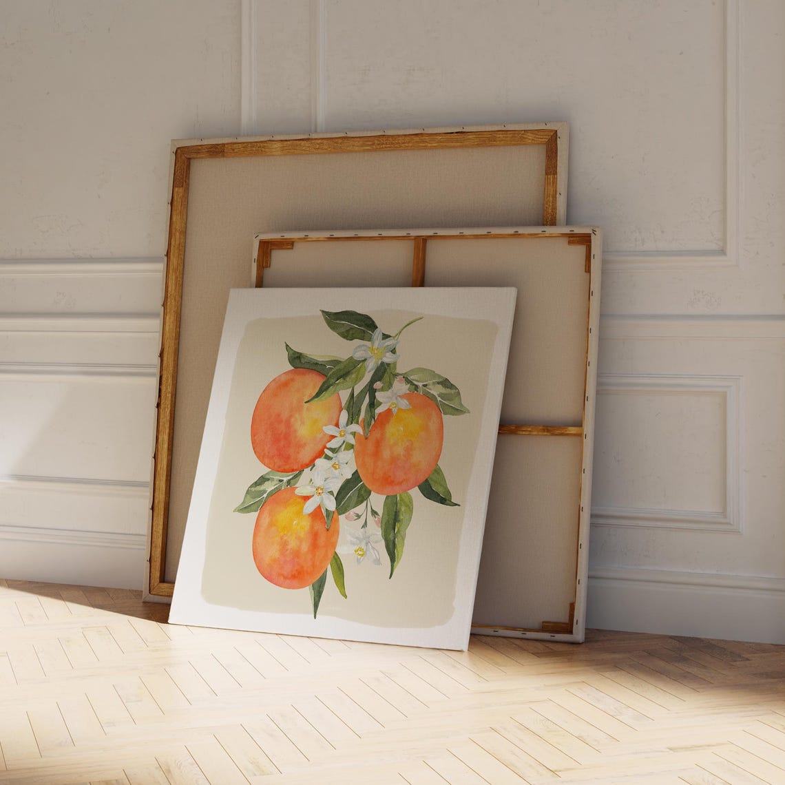 Orange Citrus Branch Blossom Watercolor Botanical Wall Art Print - Image 4