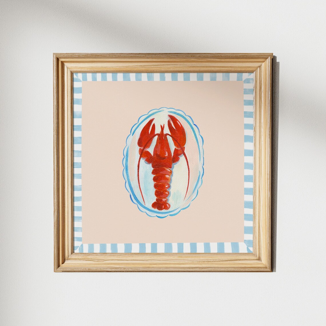 Lobster Dinner Square Art Print, Trendy Decor - Image 2