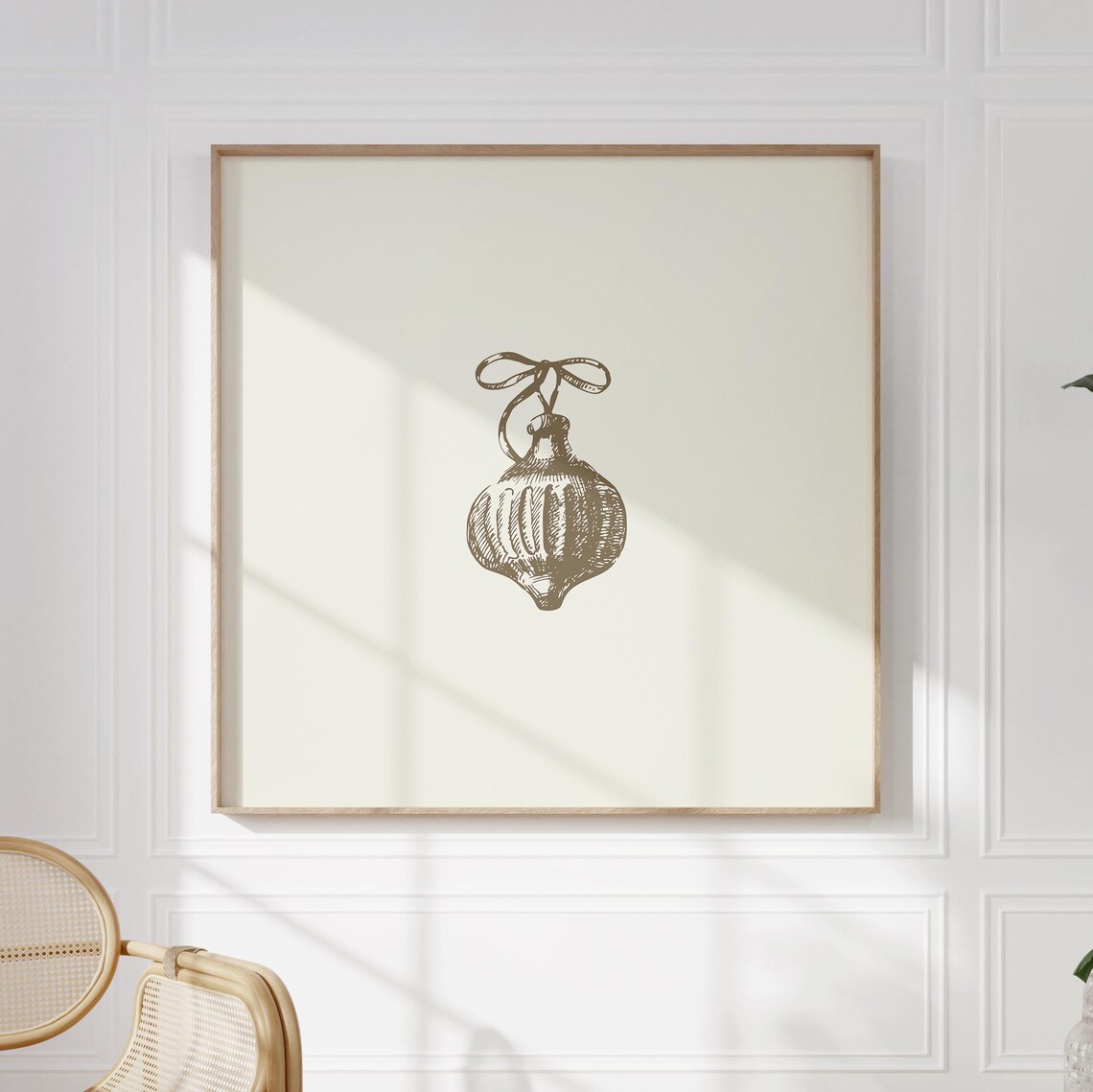 Vintage Onion Bauble Christmas Ornament Sepia Sketch Holiday Poster - Image 4