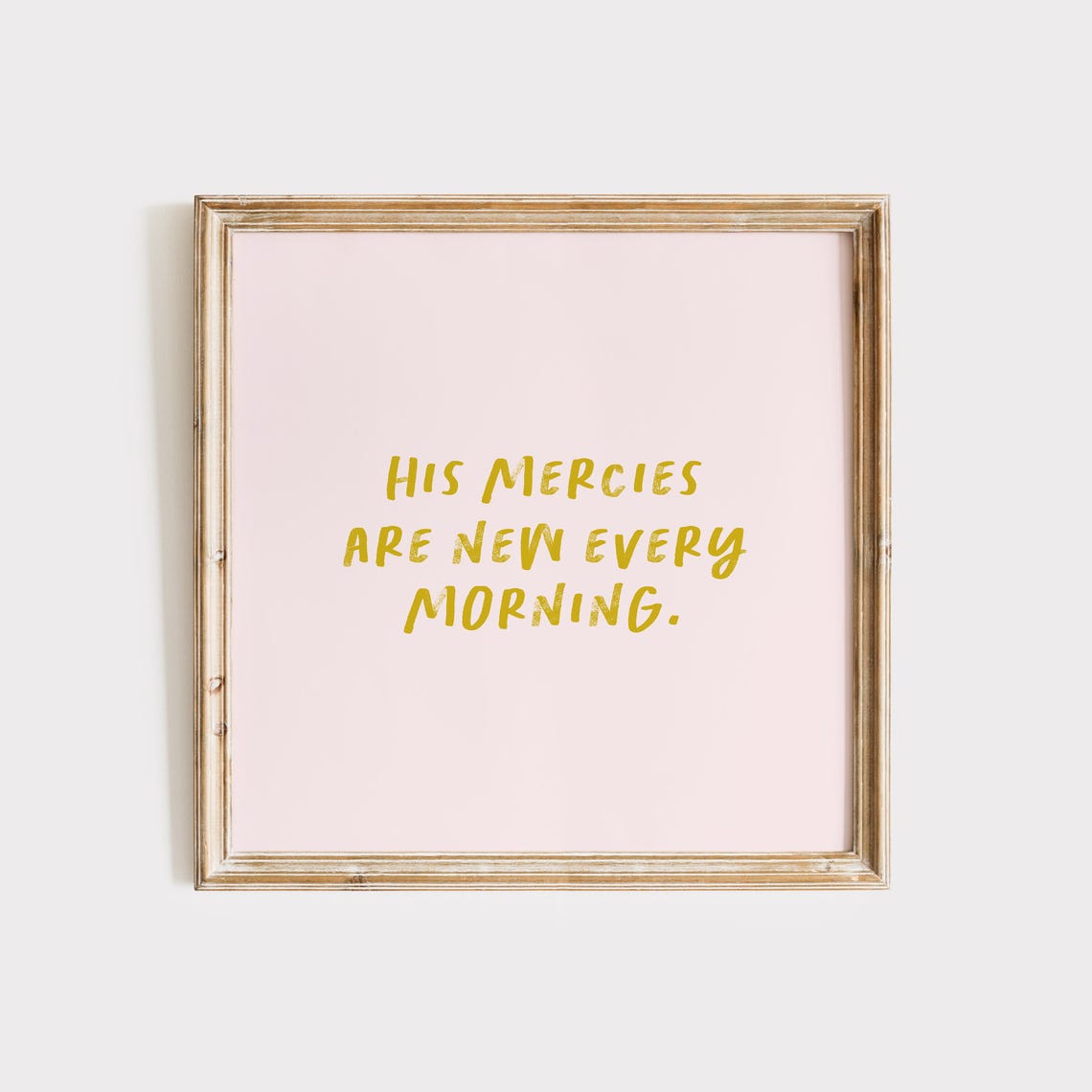 His Mercies Are New Every Morning Gold Script On Pink Poster - Image 2