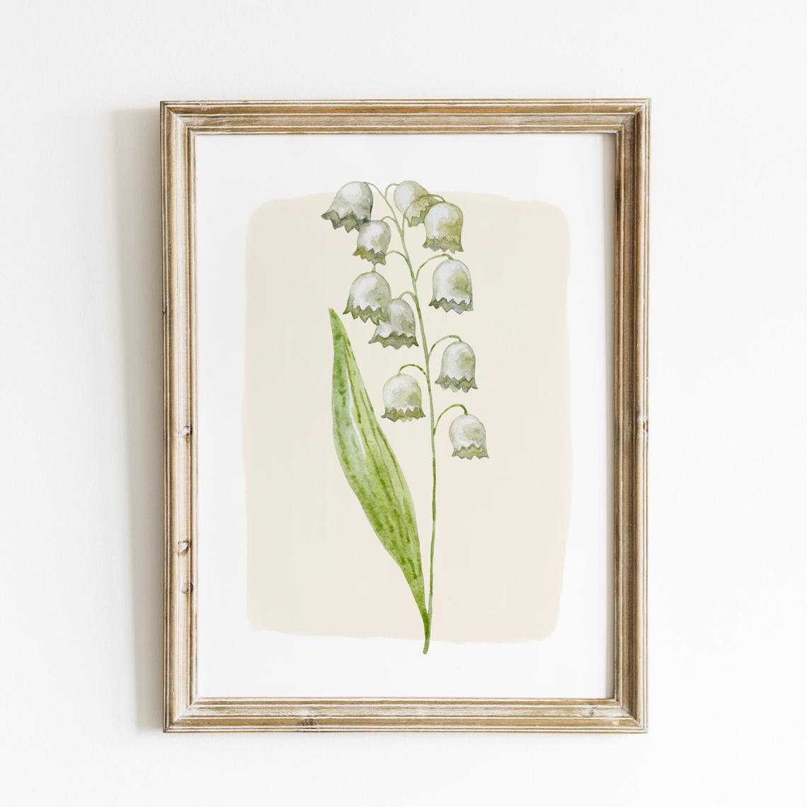 White Lily of the Valley Single Stem Botanical Wall Art Print - Image 2