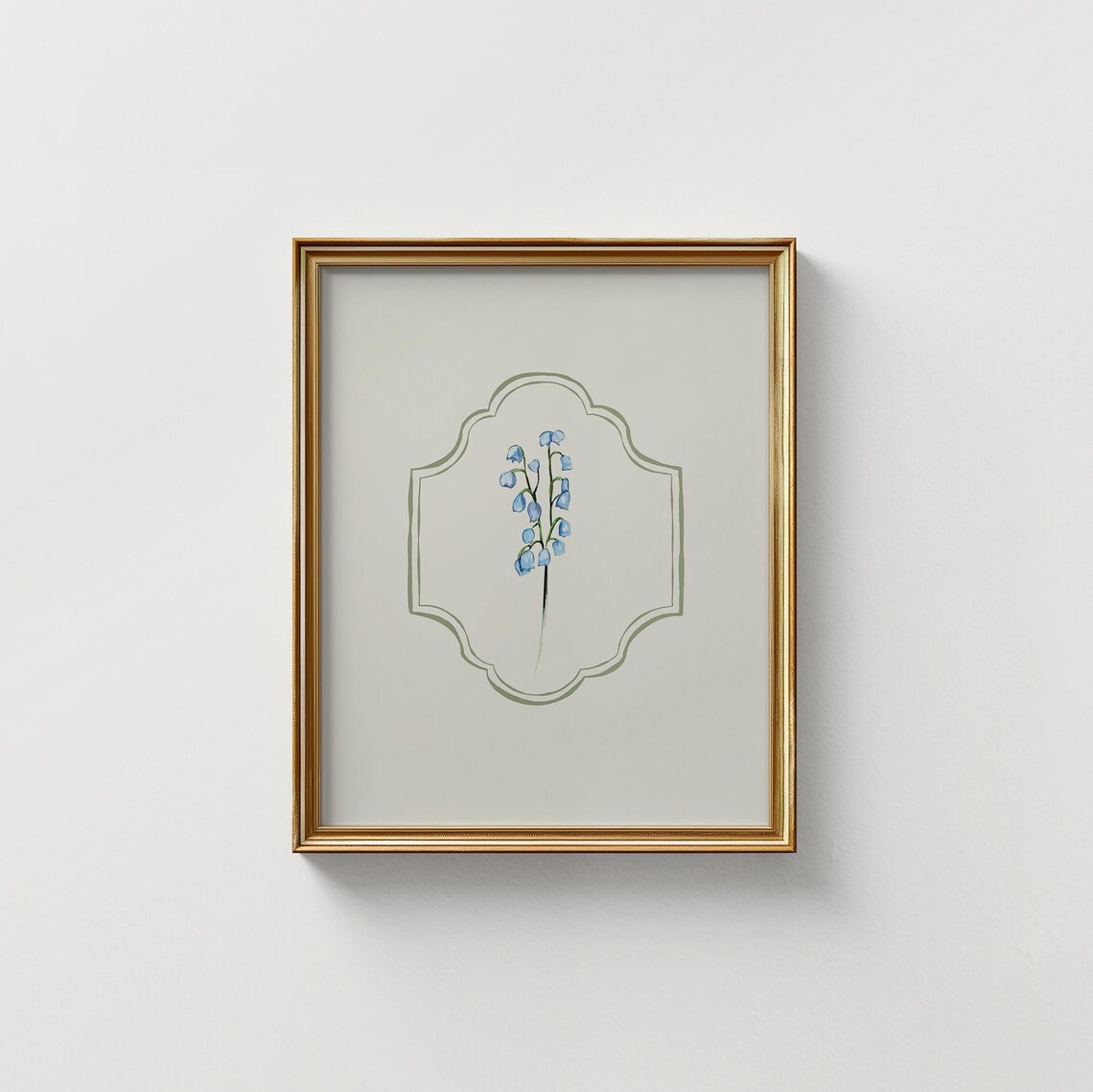 Blue Lily Of Valley Vertical Illustration Print Wall Art Trendy Decor Nursery Decor Vintage - Image 5