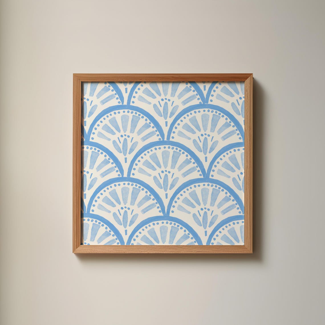 Light Blue Watercolor Scallop Arches Abstract Pattern Poster - Image 3