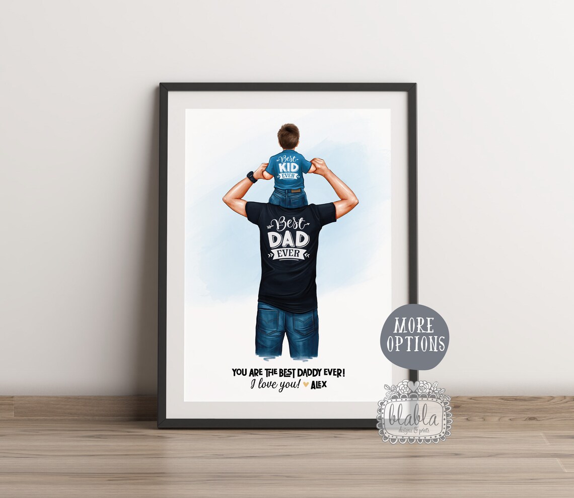 Gamer Dad Future Gamer Kid Shoulder Ride Fathers Day Gift Poster - Image 2