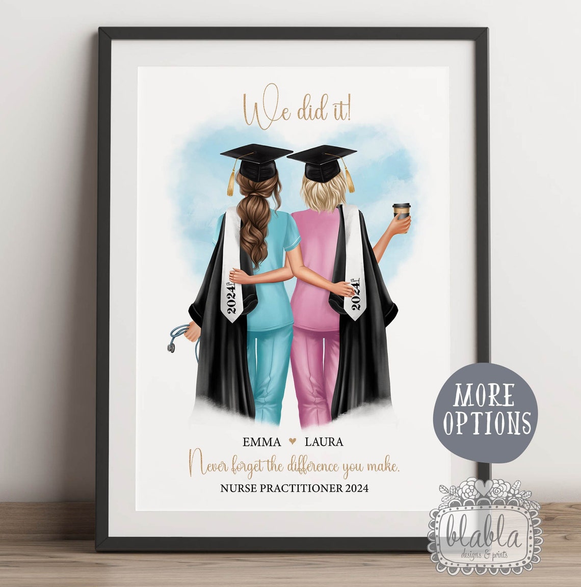 We Did It Nurse Practitioner Graduation Duo 2024 Keepsake Poster