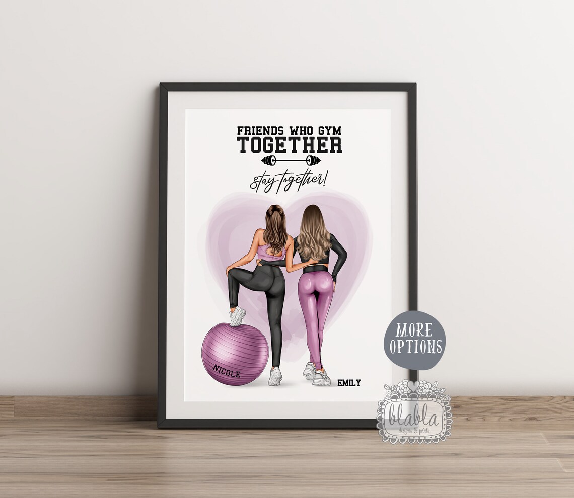 Personalised Gym Friends Poster Friends Who Train Together Stay Fit - Image 2
