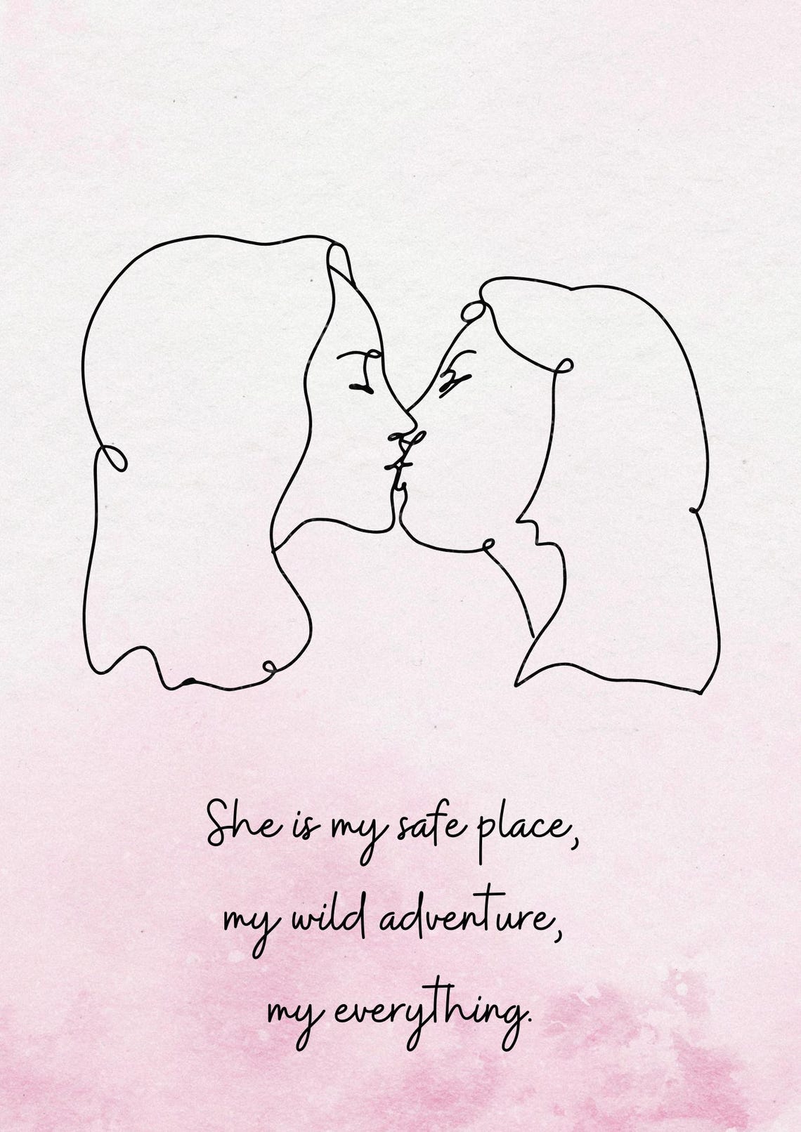She Is My Safe Place, Abstract Line Art - Image 2