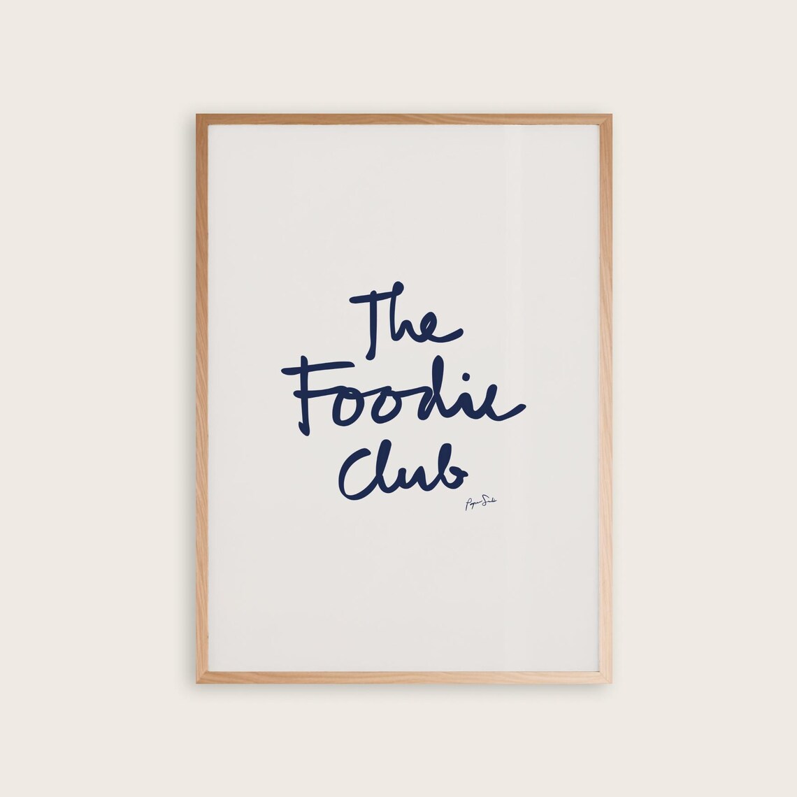 The Foodie Club Hand Lettered Kitchen Quote Typography Poster