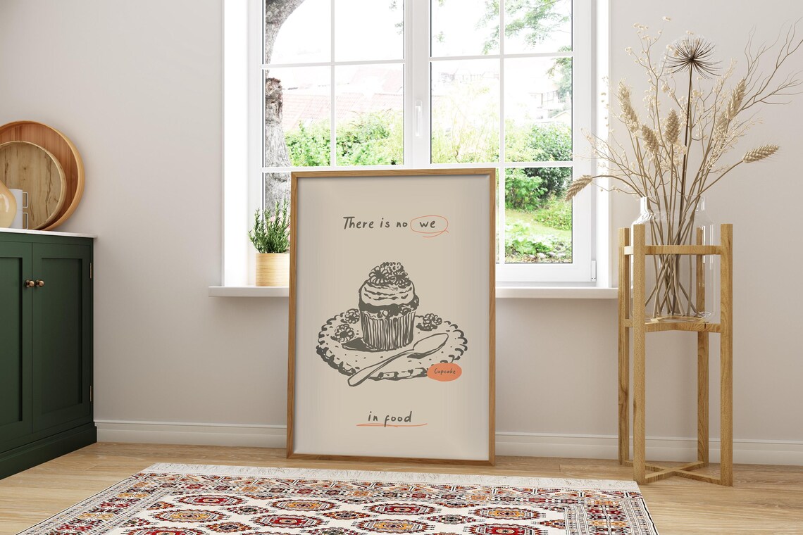 Cupcake Sketch, Modern Style Kitchen Decor - Image 4