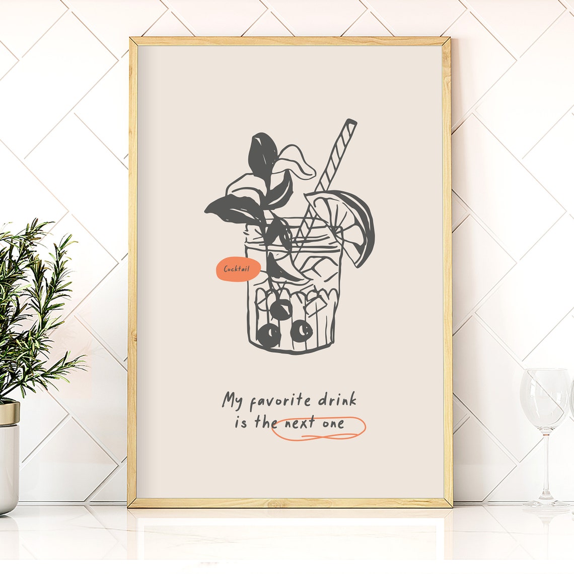 Mojito Cocktail, Modern Style Kitchen Art Print - Image 4