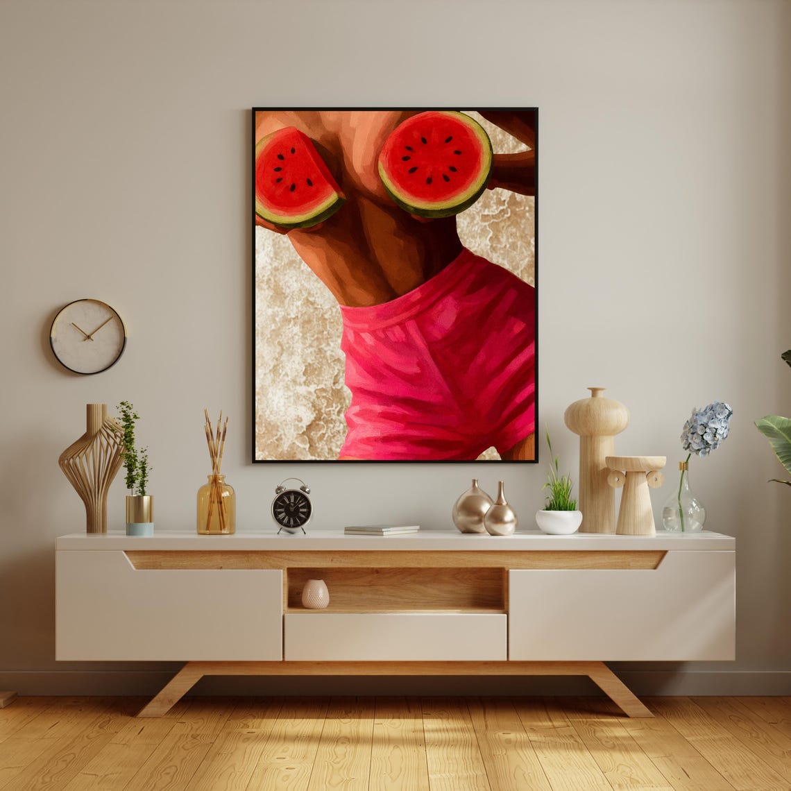 Sweet Watermelon Summer Retro Pop Art Kitchen Fruit Decor Poster