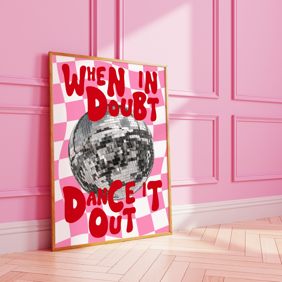 Disco Ball When In Doubt Dance It Out Poster
