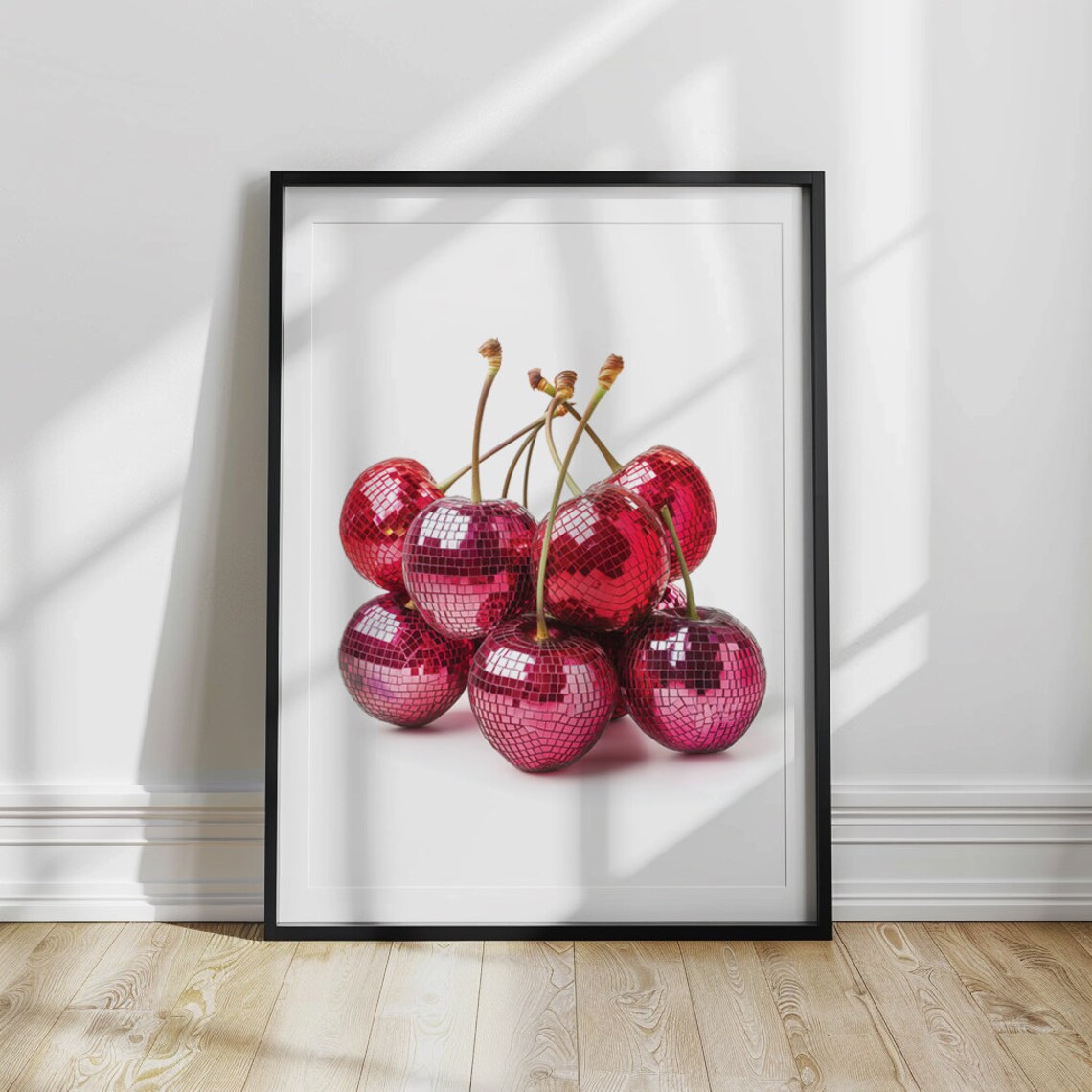 Disco Ball Cherries, 70s Retro Summer Wall Art - Image 2