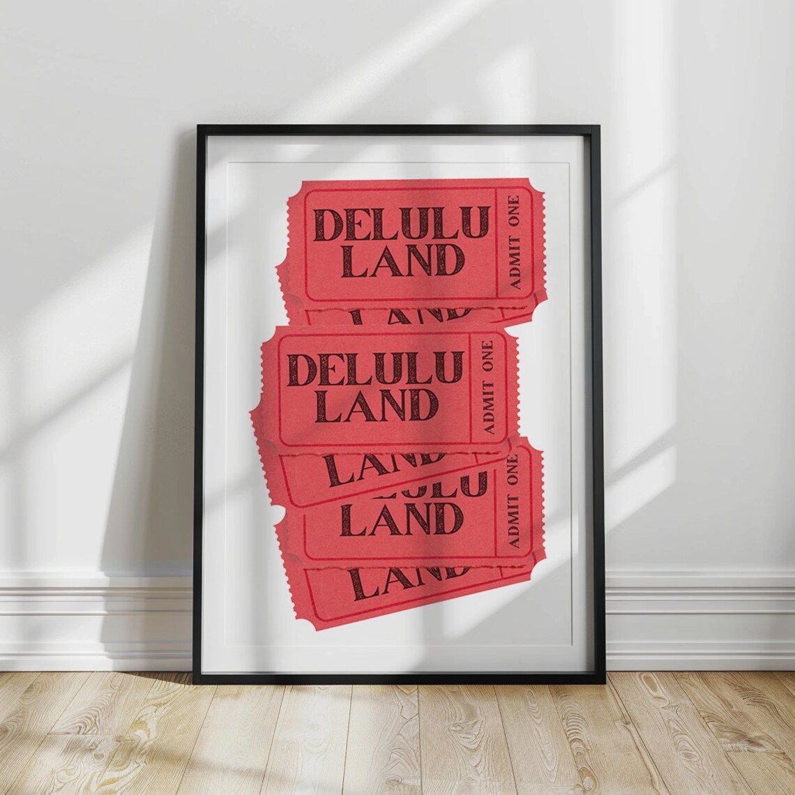 Delulu Land Retro Ticket Poster, Living Room Decor - Image 3