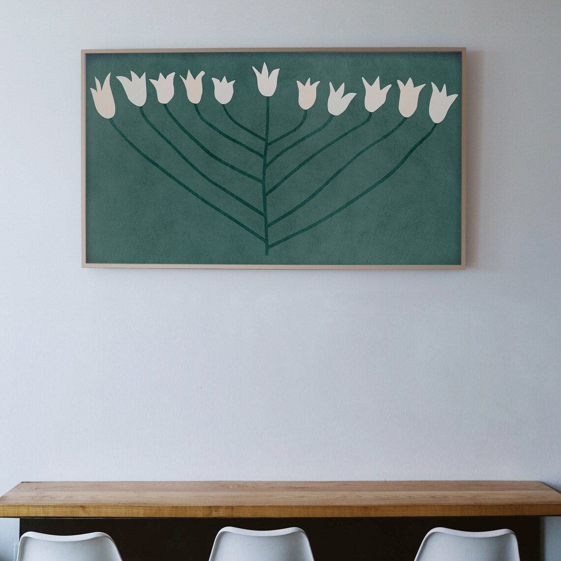 Modern Green Floral Spring Art Print, Botanical Decor - Image 2